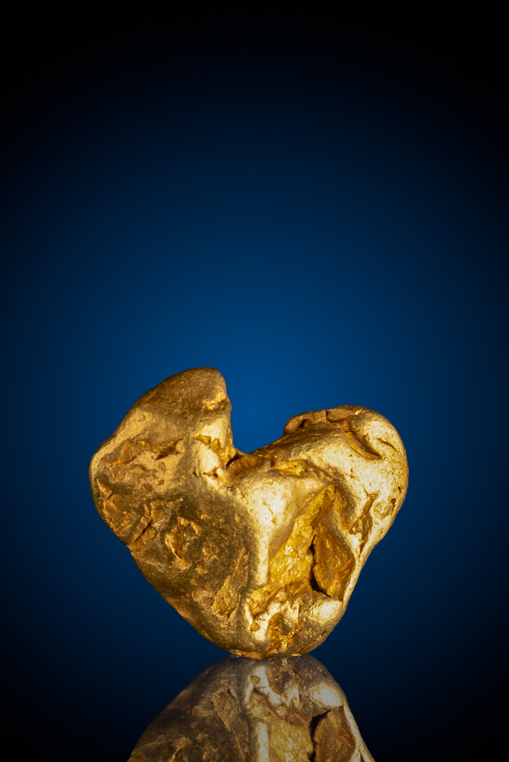 (image for) Rare Shiny Natural "Crescent" Gold Nugget - American River, CA - 6.49 grams